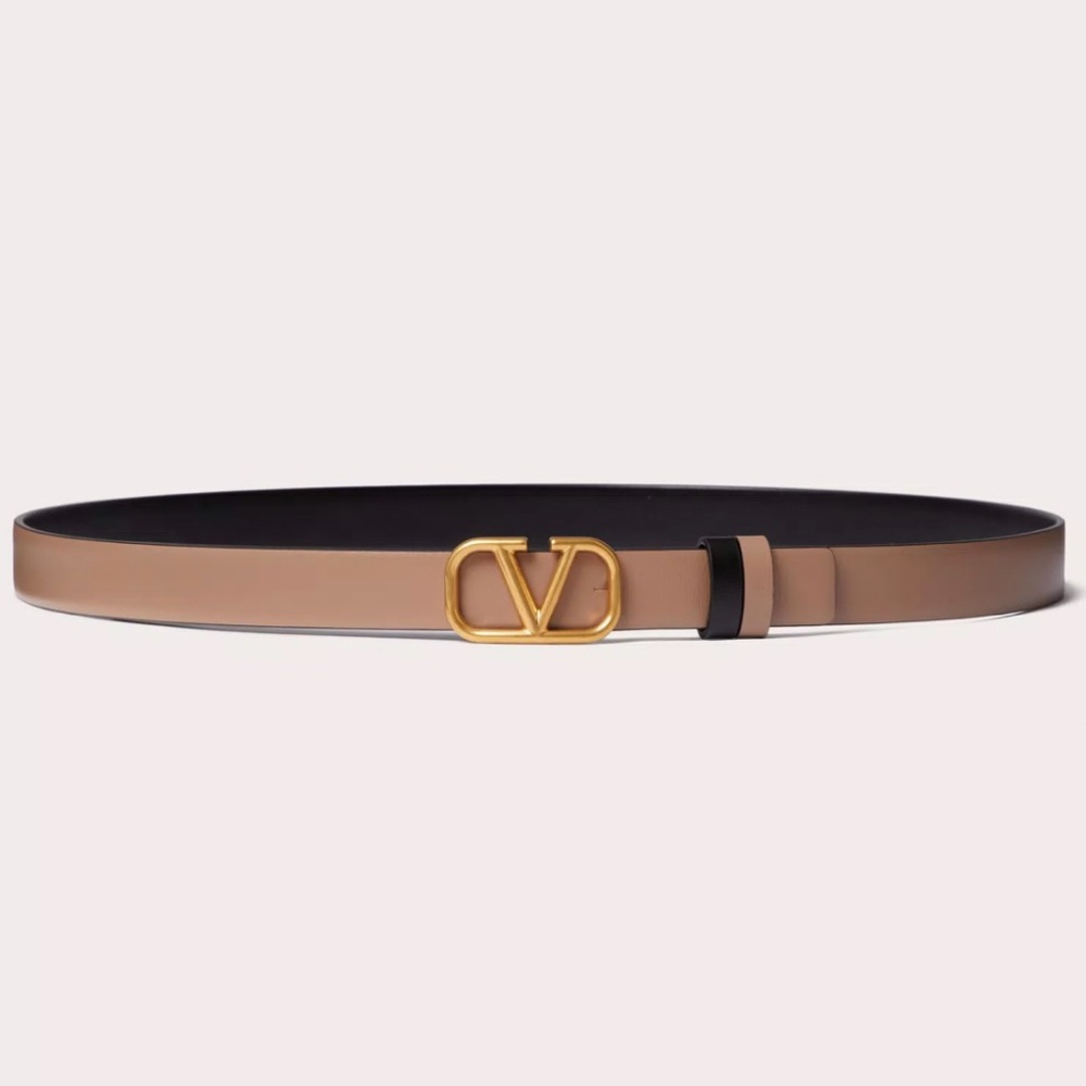 Valentino Reversible Vlogo Signature Belt in glossy calfskin 20 MM - Size 70